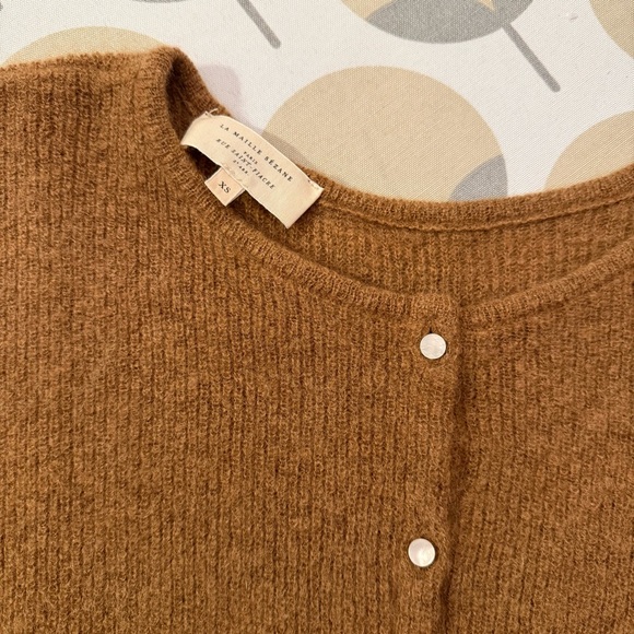 Sezane Gaspard Brown Cardigan Sweater - Picture 2 of 5